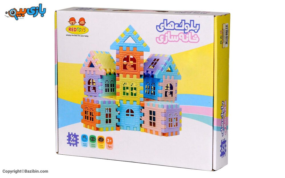 بازی بلوک های خانه سازی 60 قطعه رد تویز