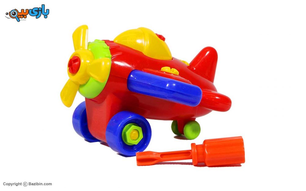اسباب بازی کوکی مکانیک هواپیما فرفره های رنگی 3