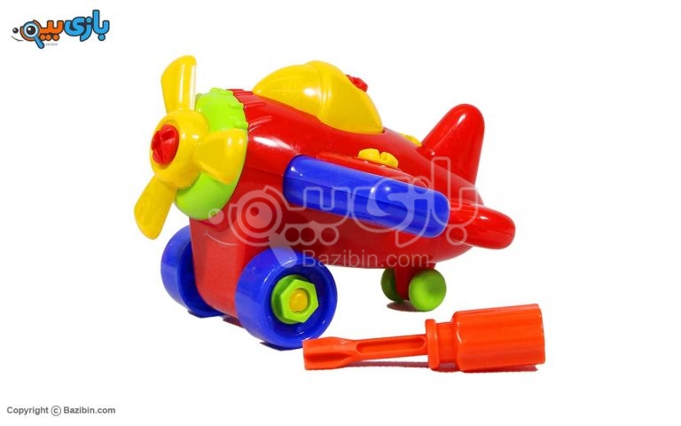 اسباب بازی کوکی مکانیک هواپیما فرفره های رنگی 3