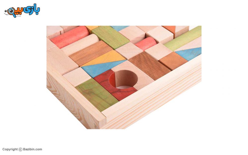 سپتااسباب بازی بریکس چوبی 40 قطعه جعبه ی چوبی سپتا 2