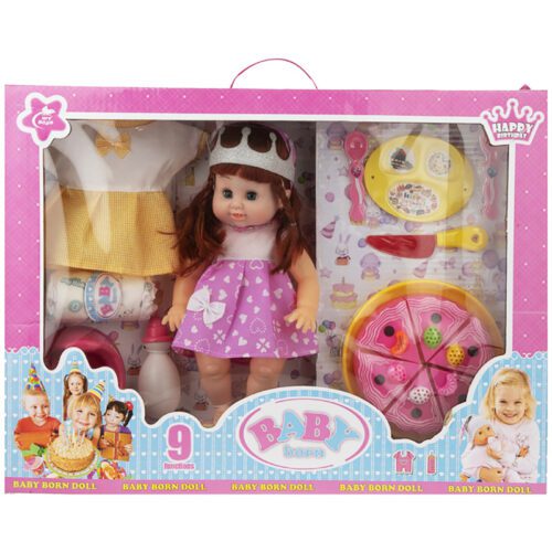 بازی دخترانه عروسک همراه با ست تولد بی بی بورن