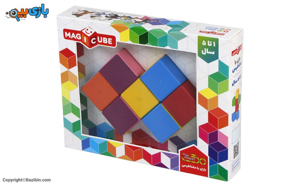بازی مکعب های جادویی رنگی 7 عددی پلی مگنت