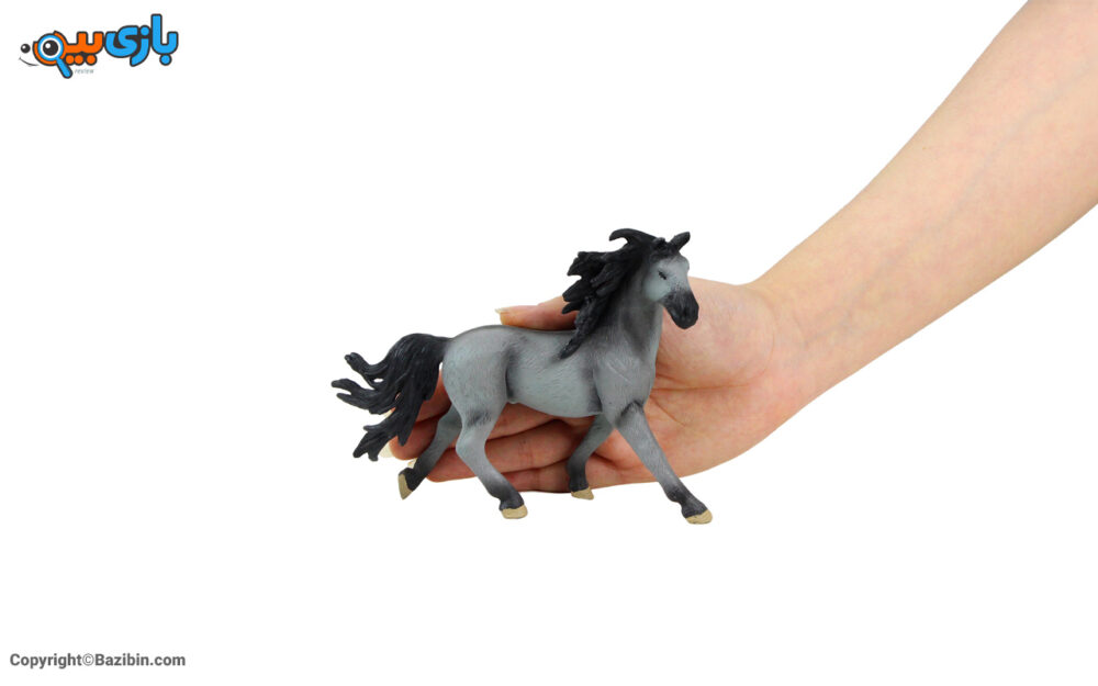 بازی فیگور حیوانات مدل اسب نر پینتو طوسی مک تویز 8